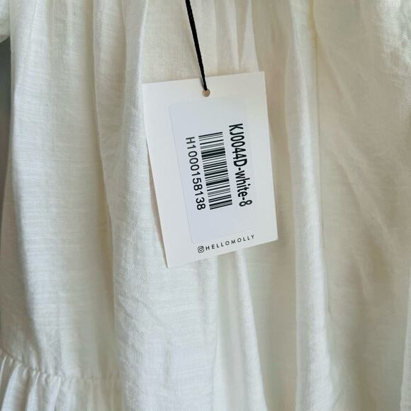 🆕 Hello Molly This is Espionage milk maid boho style mini dress white sz S/4 - Picture 6 of 14